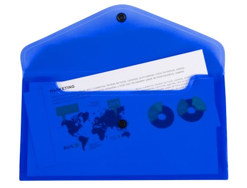 Bolsa porta documentos liderpapel com mola formato 26x14 cm cor azul , Liderpapel , 50390 , 4710581441920